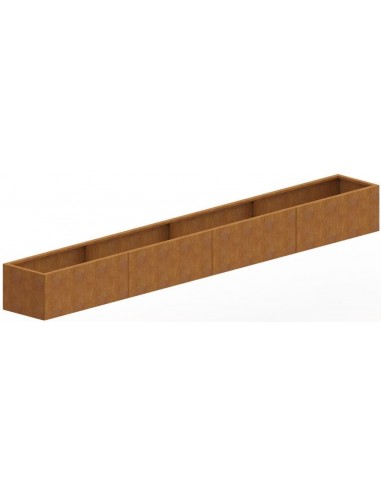 Texas højbed uden bund H40 x B400 x D50 cm i corten stål