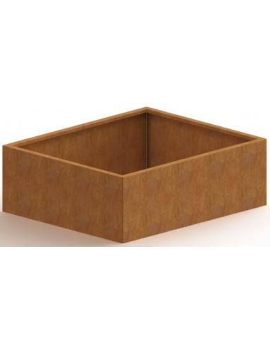 Texas højbed uden bund H80 x B120 x D100 cm i corten stål