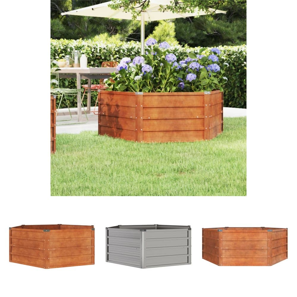 The Living Store højbed 129x129x45 cm cortenstål rustfarvet - Plantekrukker The Living Store højbed 129x129x45 cm cortenstål rustfarvet - Plantekrukker