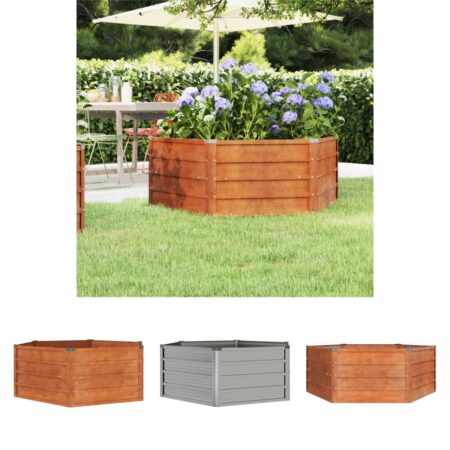 The Living Store h⌀jbed 129x129x45 cm cortenstål rustfarvet - Plantekrukker