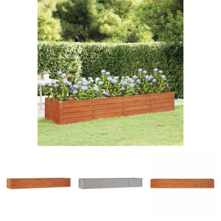 The Living Store h⌀jbed 320x80x45 cm cortenstål rustfarvet - Plantekrukker