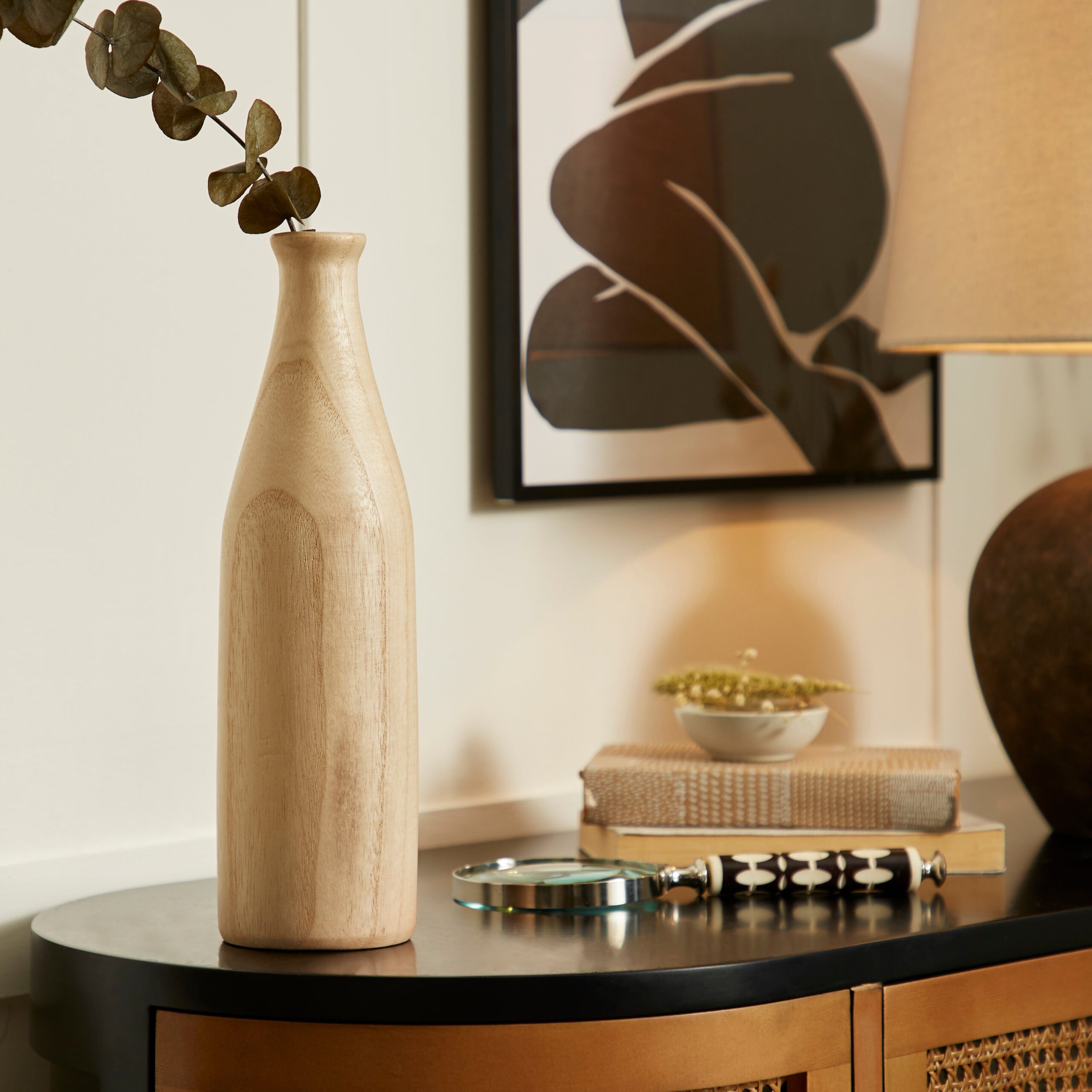 Thin Wooden 31cm Vase Natural Thin Wooden 31cm Vase Natural