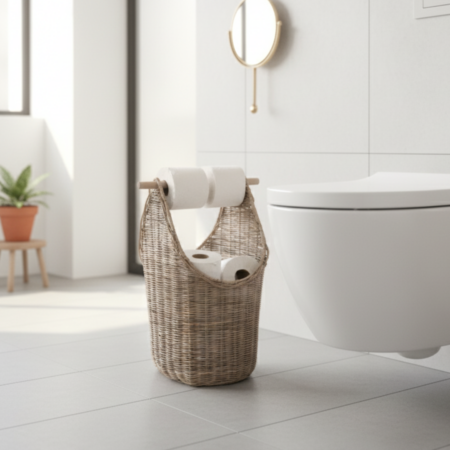 Toiletrulleholder kurv- Rattan - 40x28xH50 cm