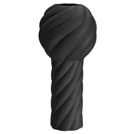 Twist Pillar Vase 34 cm, sort