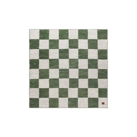 Uldtæppe Chessie Kvadrat - 200x200 cm, Smaragdgrøn