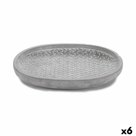 Underskål til potte Med relief Grå 28 x 4 x 23 cm (6 enheder)