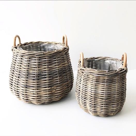 Unikke Plantekurve i rattan | Bowle | Sæt af 2 kurve Unikke Plantekurve i rattan | Bowle | Sæt af 2 kurve