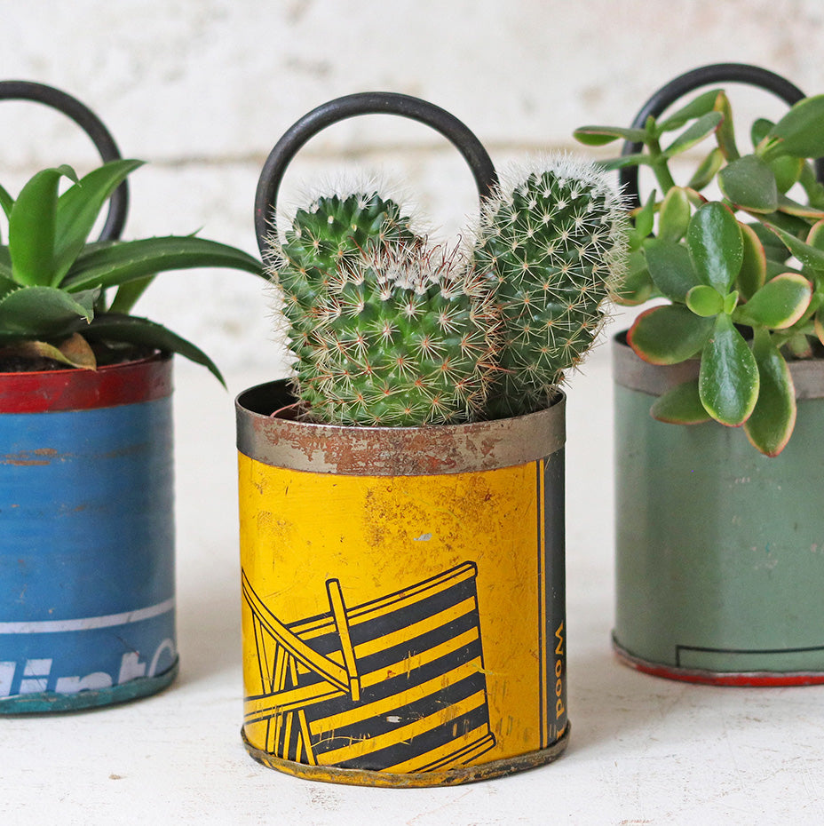 Upcycled Metal Pot - Yellow Upcycled Metal Pot - Yellow