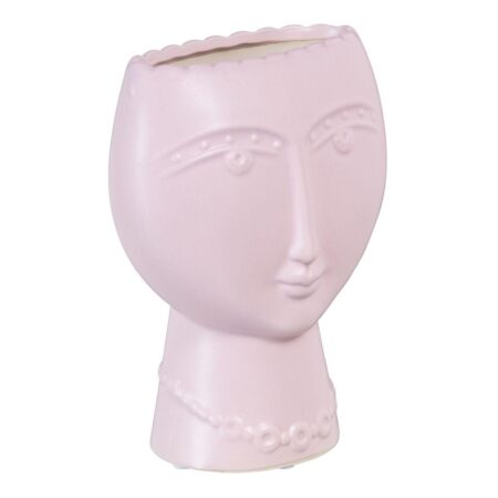 Urtepotte 15 x 8,5 x 19 cm Ansigt Keramik Malva