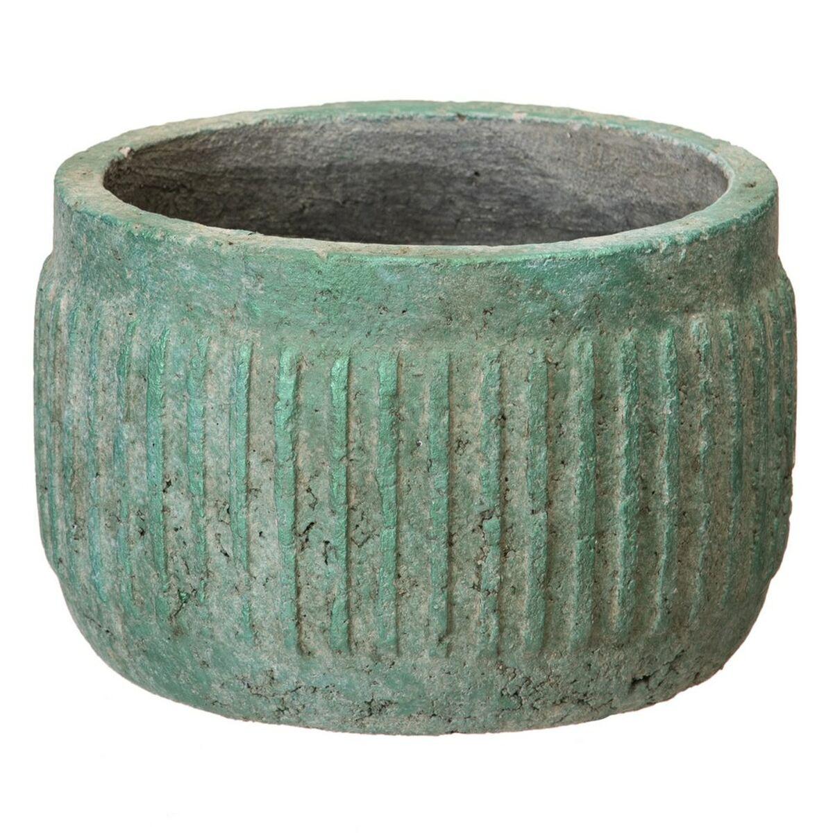 Urtepotte 21,5 x 21,5 x 14,5 cm Turkisblå Cement Urtepotte 21,5 x 21,5 x 14,5 cm Turkisblå Cement