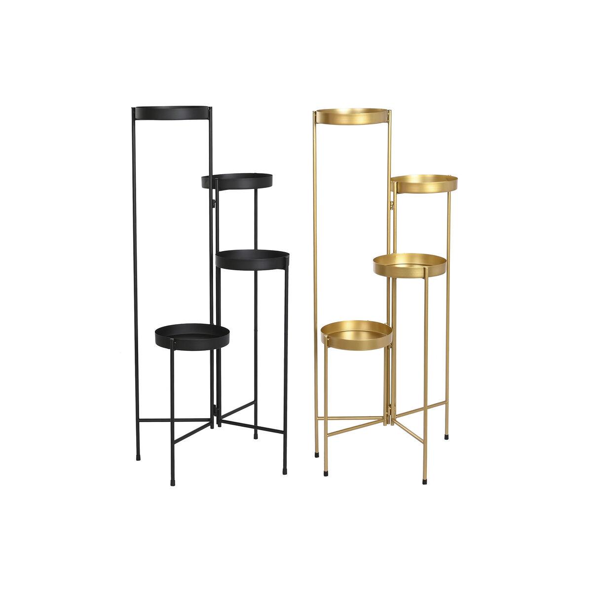 Urtepotte 45 x 28 x 100 cm Sort Gylden Metal (2 enheder) Urtepotte 45 x 28 x 100 cm Sort Gylden Metal (2 enheder)