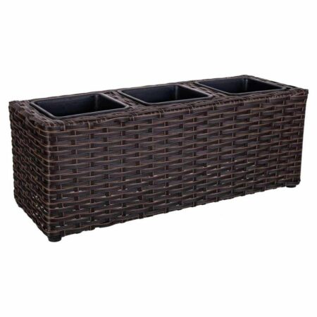 Urtepotte Alexandra House Living Brun Jern Rattan Plastik 18 x 18 x 48 cm