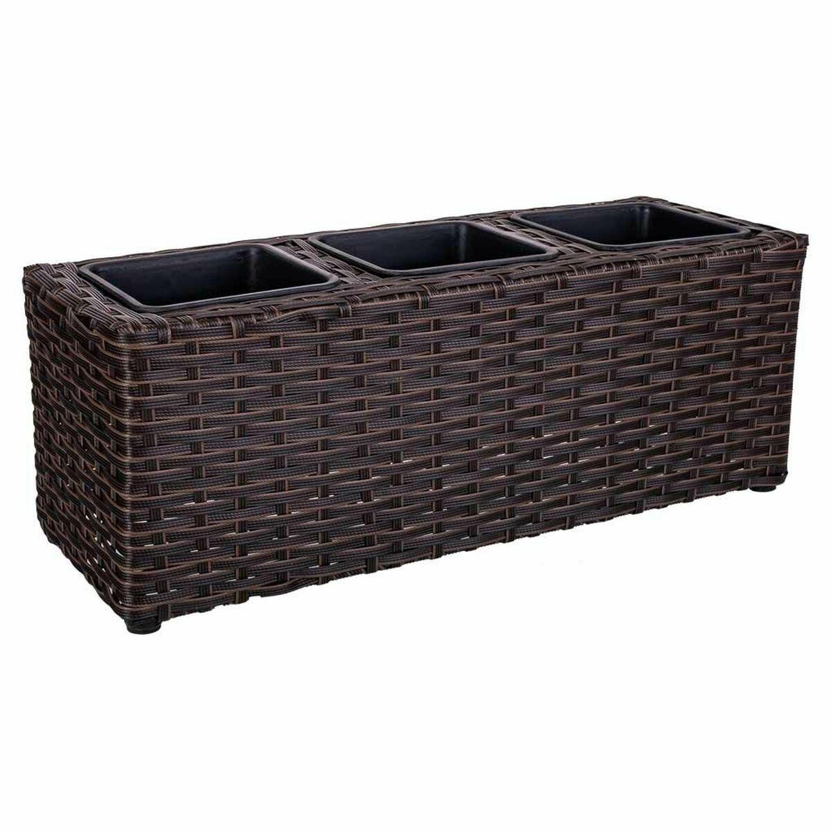 Urtepotte Alexandra House Living Brun Jern Rattan Plastik 18 x 18 x 48 cm Urtepotte Alexandra House Living Brun Jern Rattan Plastik 18 x 18 x 48 cm