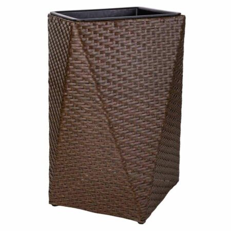 Urtepotte Alexandra House Living Mørkebrun Jern Rattan Plastik 31 x 56 x 31 cm