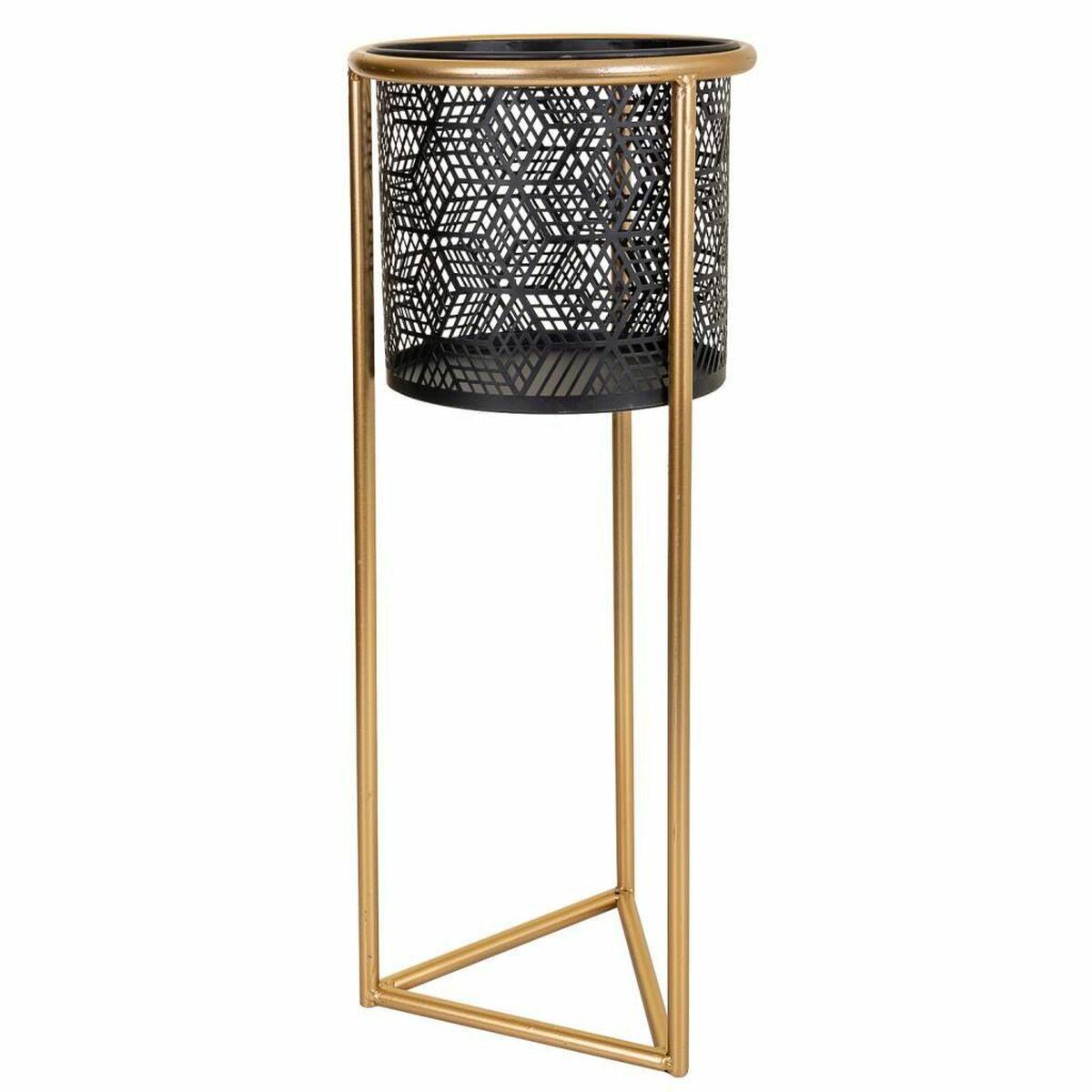 Urtepotte Alexandra House Living Sort Gylden Metal 23 x 60 x 23 cm Med støtte Urtepotte Alexandra House Living Sort Gylden Metal 23 x 60 x 23 cm Med støtte