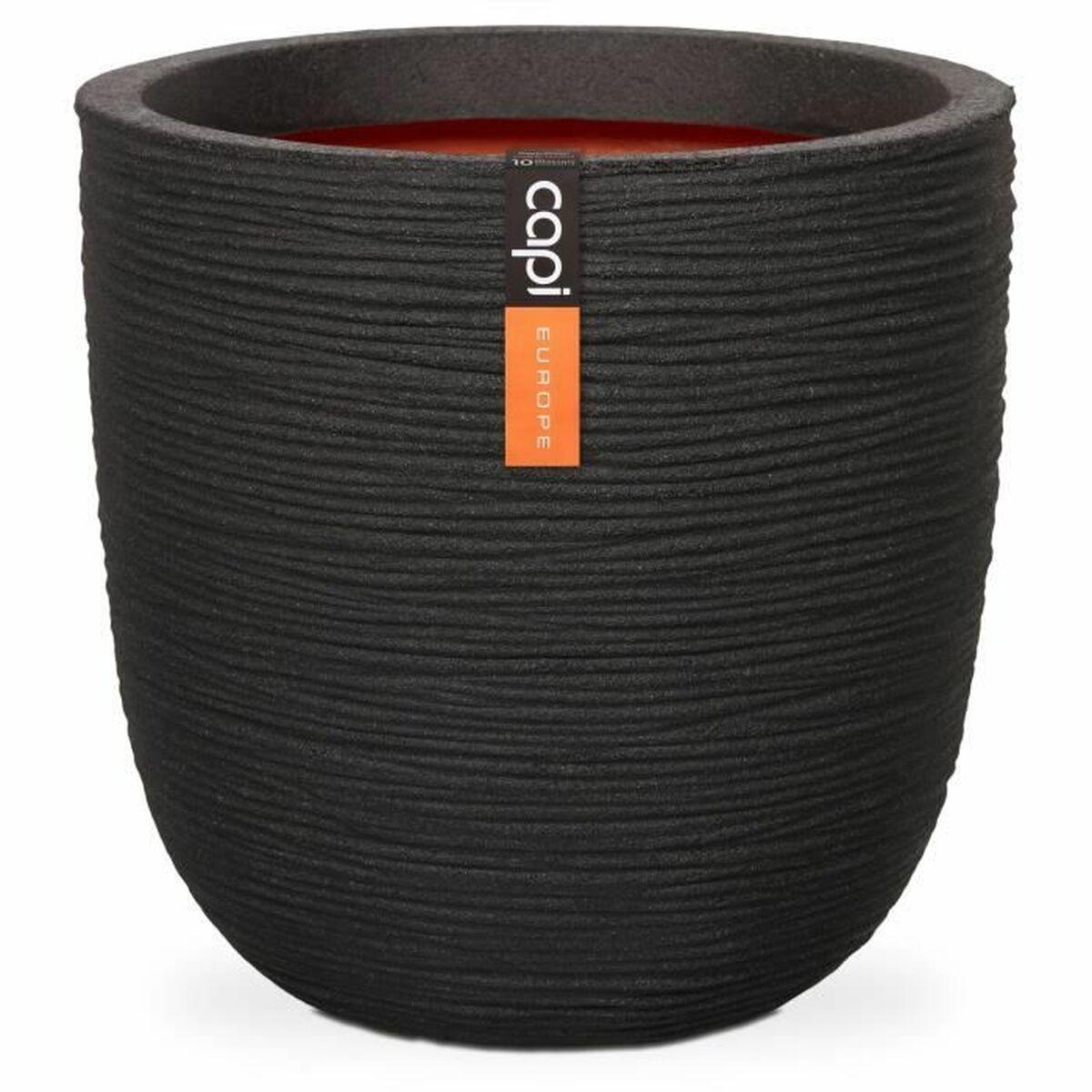 Urtepotte Capi Europe Nature Rib Sort Plastik Urtepotte Capi Europe Nature Rib Sort Plastik