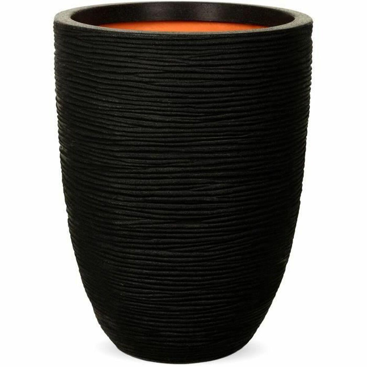 Urtepotte Capi Europe Sort Plastik Cirkulær 34 x 34 x 46 cm Urtepotte Capi Europe Sort Plastik Cirkulær 34 x 34 x 46 cm