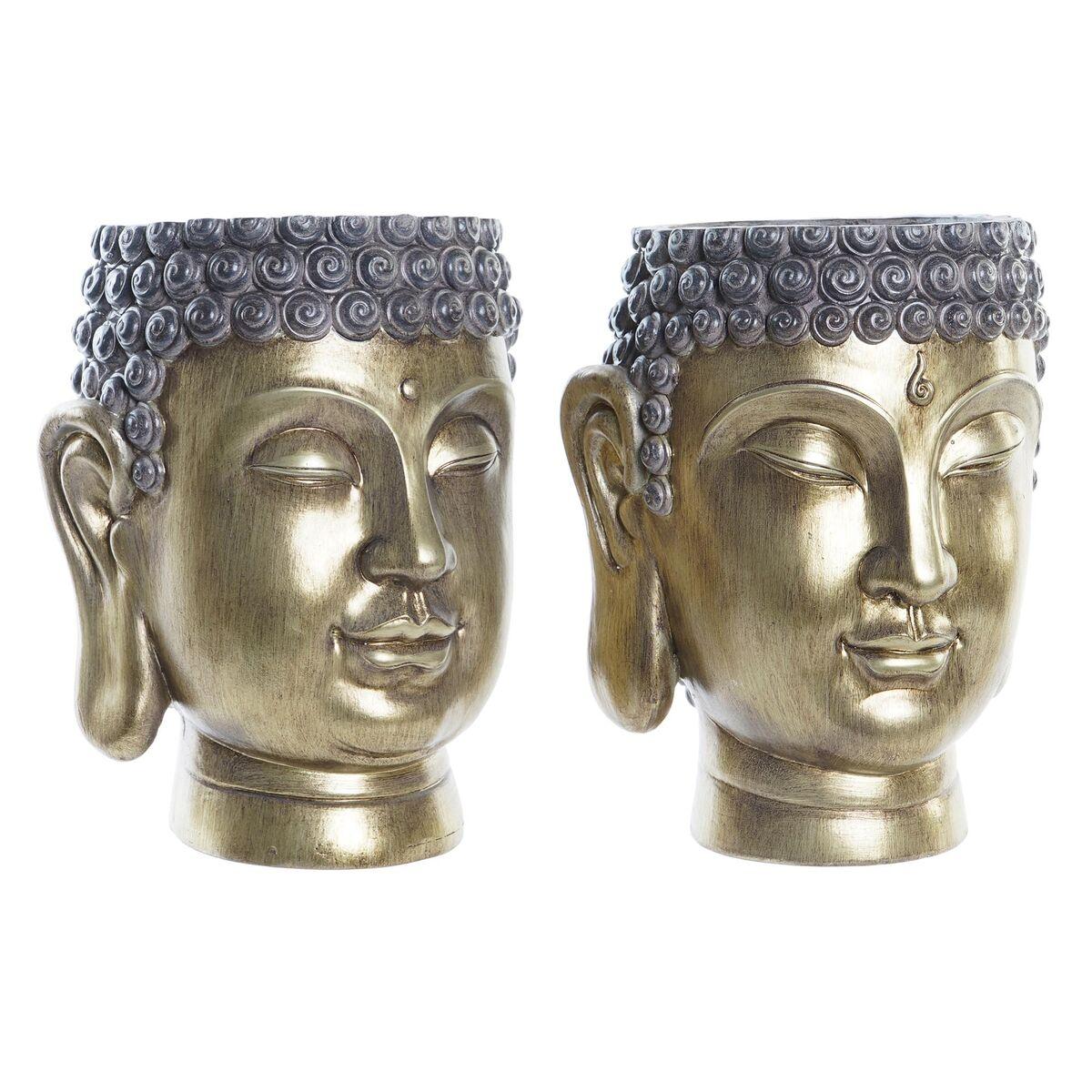 Urtepotte DKD Home Decor Grå Gylden Buddha Harpiks Orientalsk (2 enheder) Urtepotte DKD Home Decor Grå Gylden Buddha Harpiks Orientalsk (2 enheder)