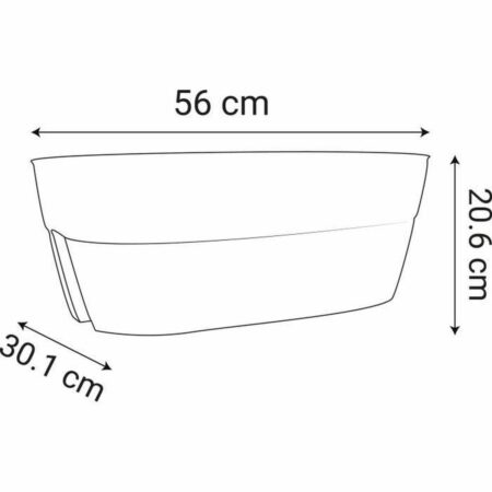 Urtepotte EDA Grå Mørkegrå Plastik Oval Moderne