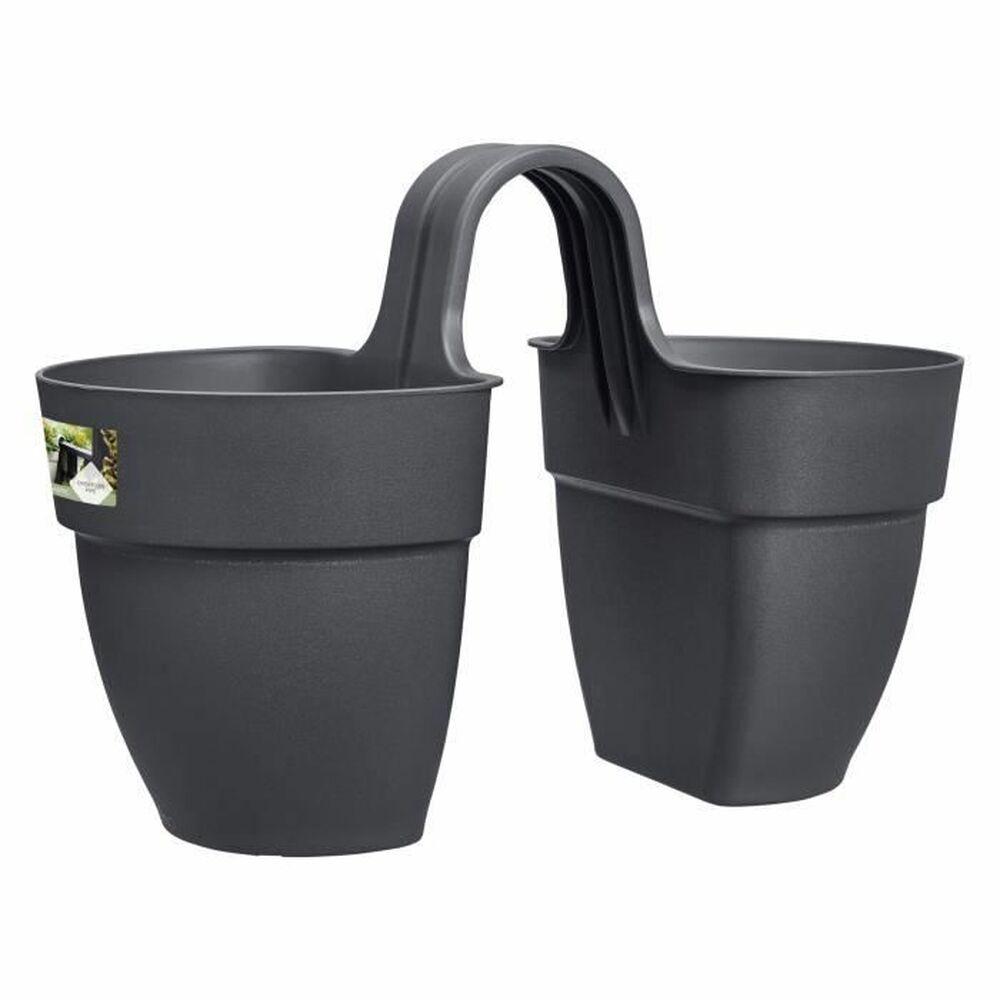 Urtepotte Elho Vibia Campana Twin 38,4 x 20,5 x 26,5 cm Antracit Urtepotte Elho Vibia Campana Twin 38,4 x 20,5 x 26,5 cm Antracit