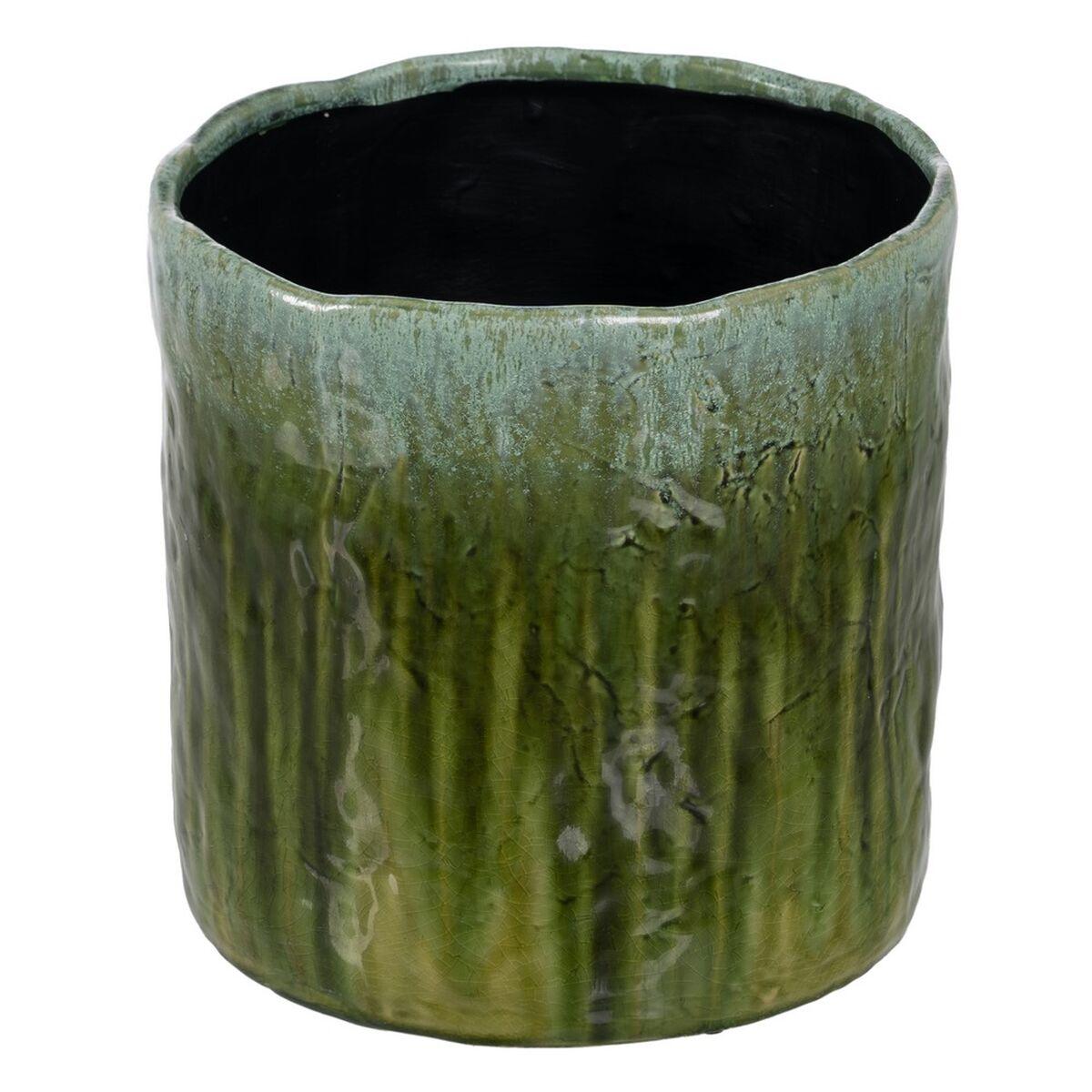 Urtepotte Grøn Keramik 31 x 31 x 31 cm Urtepotte Grøn Keramik 31 x 31 x 31 cm