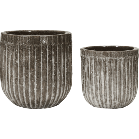 Urtepotte, HDPharao, Grå;Brun - Grey/Brown / Earthenware / w: 50 cm, h: 50 cm, w: 40 cm, h: 40 cm