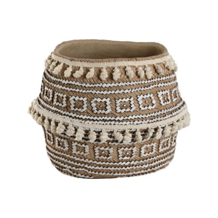 Urtepotte Home ESPRIT Brun Beige Cement Tropisk 34 x 34 x 26 cm