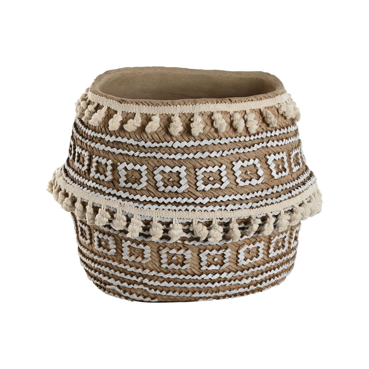 Urtepotte Home ESPRIT Brun Beige Cement Tropisk 34 x 34 x 26 cm Urtepotte Home ESPRIT Brun Beige Cement Tropisk 34 x 34 x 26 cm