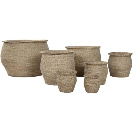 Urtepotte Home ESPRIT Brun Fiber Urban 70 x 70 x 58 cm (7 enheder)