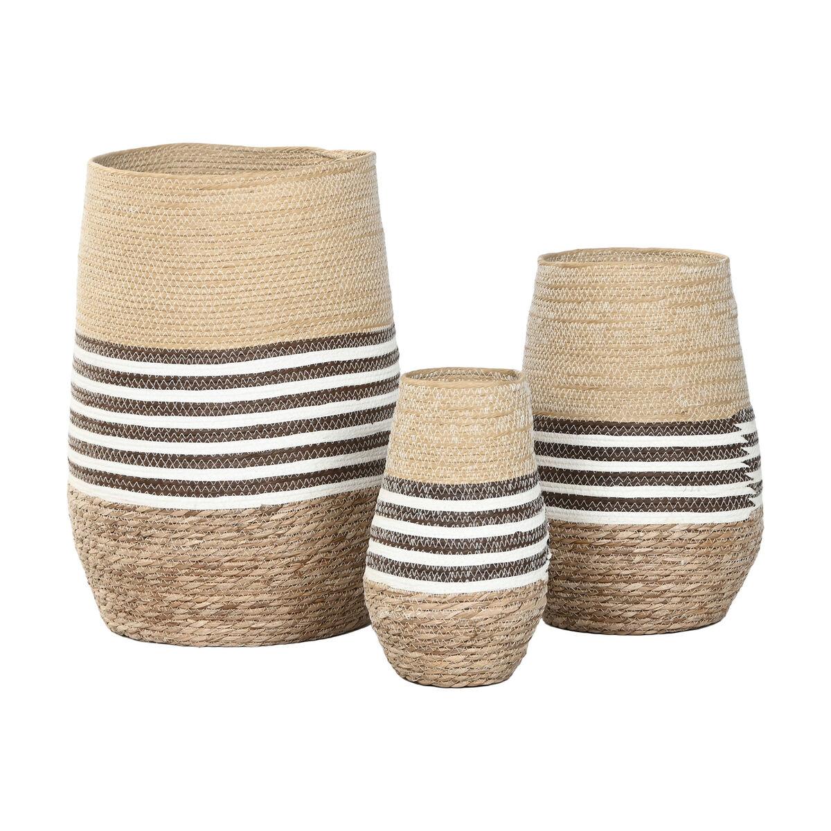 Urtepotte Home ESPRIT Brun To-farvet Fiber Urban 31 x 31 x 49 cm (3 Dele) Urtepotte Home ESPRIT Brun To-farvet Fiber Urban 31 x 31 x 49 cm (3 Dele)