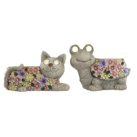 Urtepotte Home ESPRIT Grå Magnesium 34 x 23 x 26 cm (2 enheder)