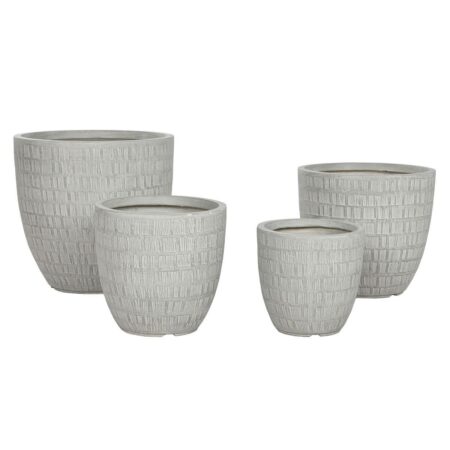 Urtepotte Home ESPRIT Grå Magnesium 44 x 44 x 43 cm (4 enheder)