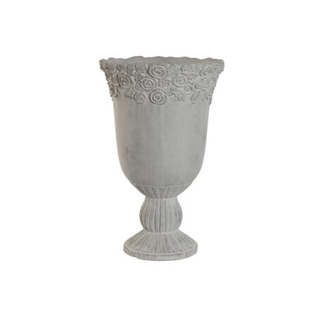 Urtepotte Home ESPRIT Hvid Cement Romantisk Brugt 31 x 31 x 49 cm