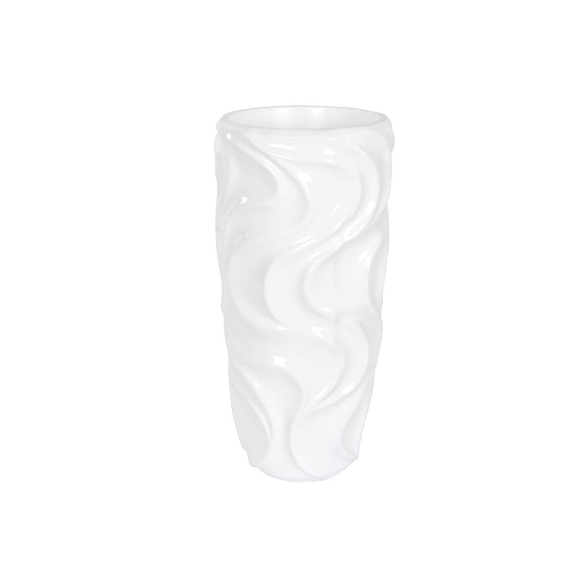 Urtepotte Home ESPRIT Hvid Glasfiber Bølger 35 x 35 x 71 cm Urtepotte Home ESPRIT Hvid Glasfiber Bølger 35 x 35 x 71 cm