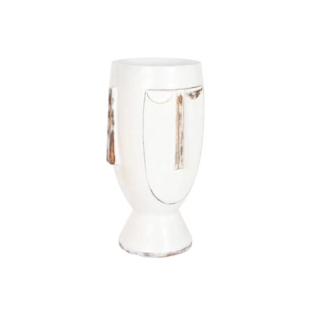 Urtepotte Home ESPRIT Hvid Glasfiber Fiber Moderne Ansigt 44,5 x 36 x 91 cm