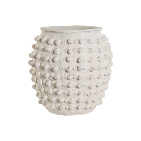 Urtepotte Home ESPRIT Hvid Lysegrå Cement 36 x 36 x 36 cm