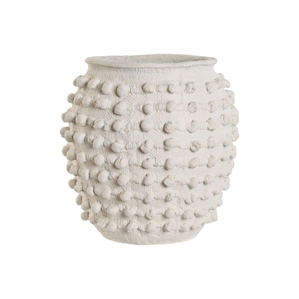 Urtepotte Home ESPRIT Hvid Lysegrå Cement 36 x 36 x 36 cm Urtepotte Home ESPRIT Hvid Lysegrå Cement 36 x 36 x 36 cm