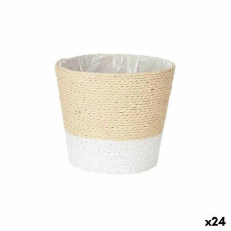 Urtepotte Hvid Tov Plastik 16 x 14,5 x 16 cm (24 enheder)