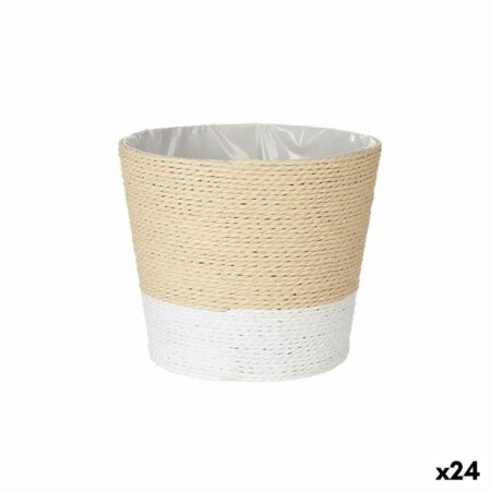 Urtepotte Hvid Tov Plastik 19,5 x 17,5 x 19,5 cm (24 enheder)