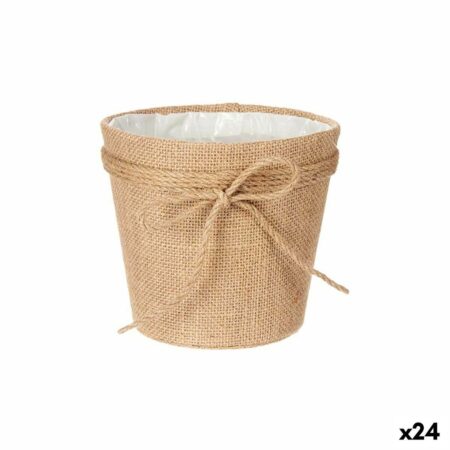 Urtepotte Ibergarden - brun klæde med lasso, 16 x 15 x 16/17 cm (24 stk.)