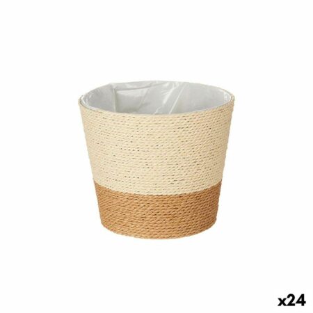 Urtepotte Ibergarden brun tov/plast - sæt á 24 (19,5 × 17,5 × 19,5 cm og 19,5 × 16,5 × 19,5 cm)