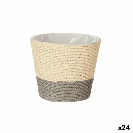 Urtepotte - Ibergarden grå/natur i tov og plastik 15 × 15 × 14 cm (24 stk.)