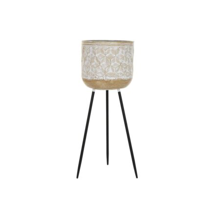 Urtepotte Metal Hvid To-farvet (31 x 31 x 86 cm)