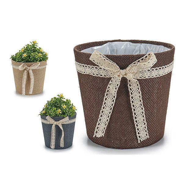 Urtepotte Natur Grå Chokolade 18 x 17 x 18 cm Urtepotte Natur Grå Chokolade 18 x 17 x 18 cm