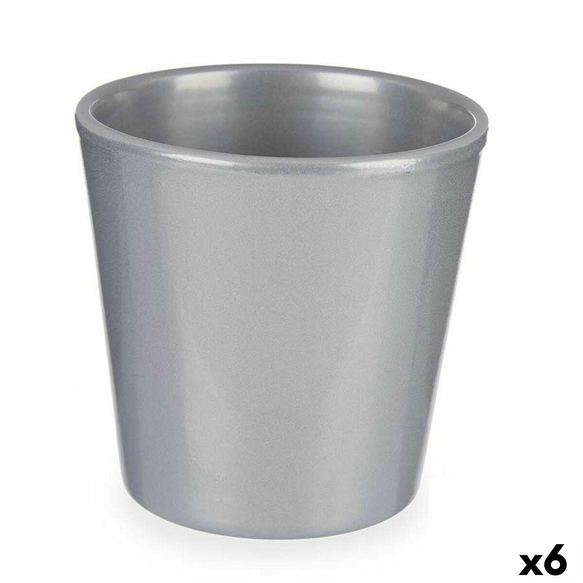 Urtepotte Ø 14 cm Sølvfarvet (6 enheder) Urtepotte Ø 14 cm Sølvfarvet (6 enheder)