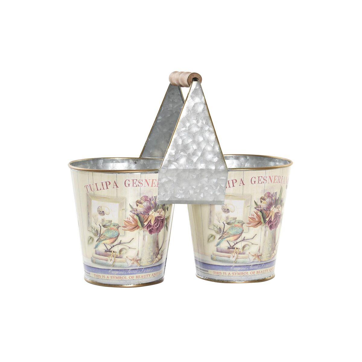 Urtepotte Pink Metal Shabby Chic 24 x 12 x 23 cm Urtepotte Pink Metal Shabby Chic 24 x 12 x 23 cm