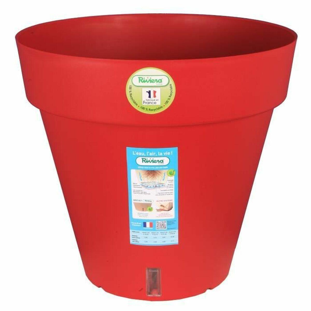 Urtepotte Riviera Rød polypropylen Plastik Cirkulær Krogla Ø 50 cm Urtepotte Riviera Rød polypropylen Plastik Cirkulær Krogla Ø 50 cm