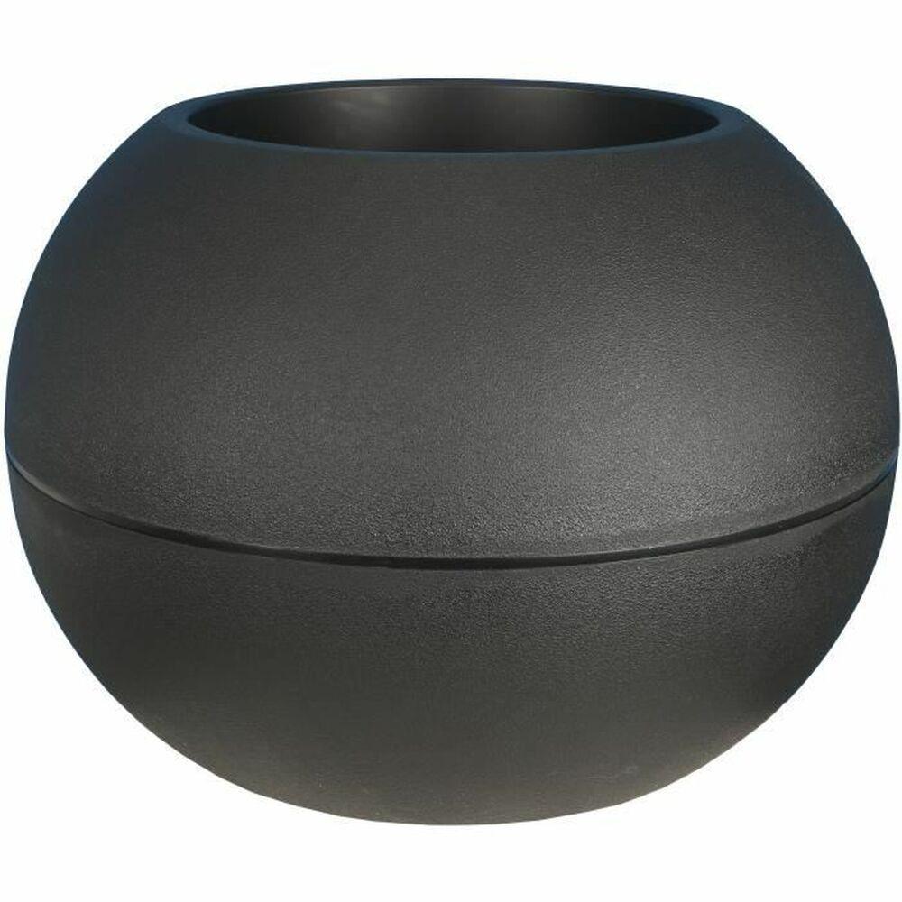 Urtepotte Riviera Sort Plastik Cirkulær Krogla Ø 50 cm Urtepotte Riviera Sort Plastik Cirkulær Krogla Ø 50 cm