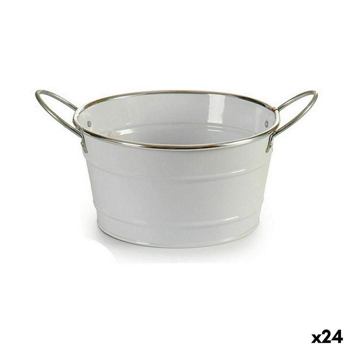 Urtepotte Spand Hvid Sølvfarvet Zink 27,5 x 10,5 x 20 cm (24 enheder) Urtepotte Spand Hvid Sølvfarvet Zink 27,5 x 10,5 x 20 cm (24 enheder)