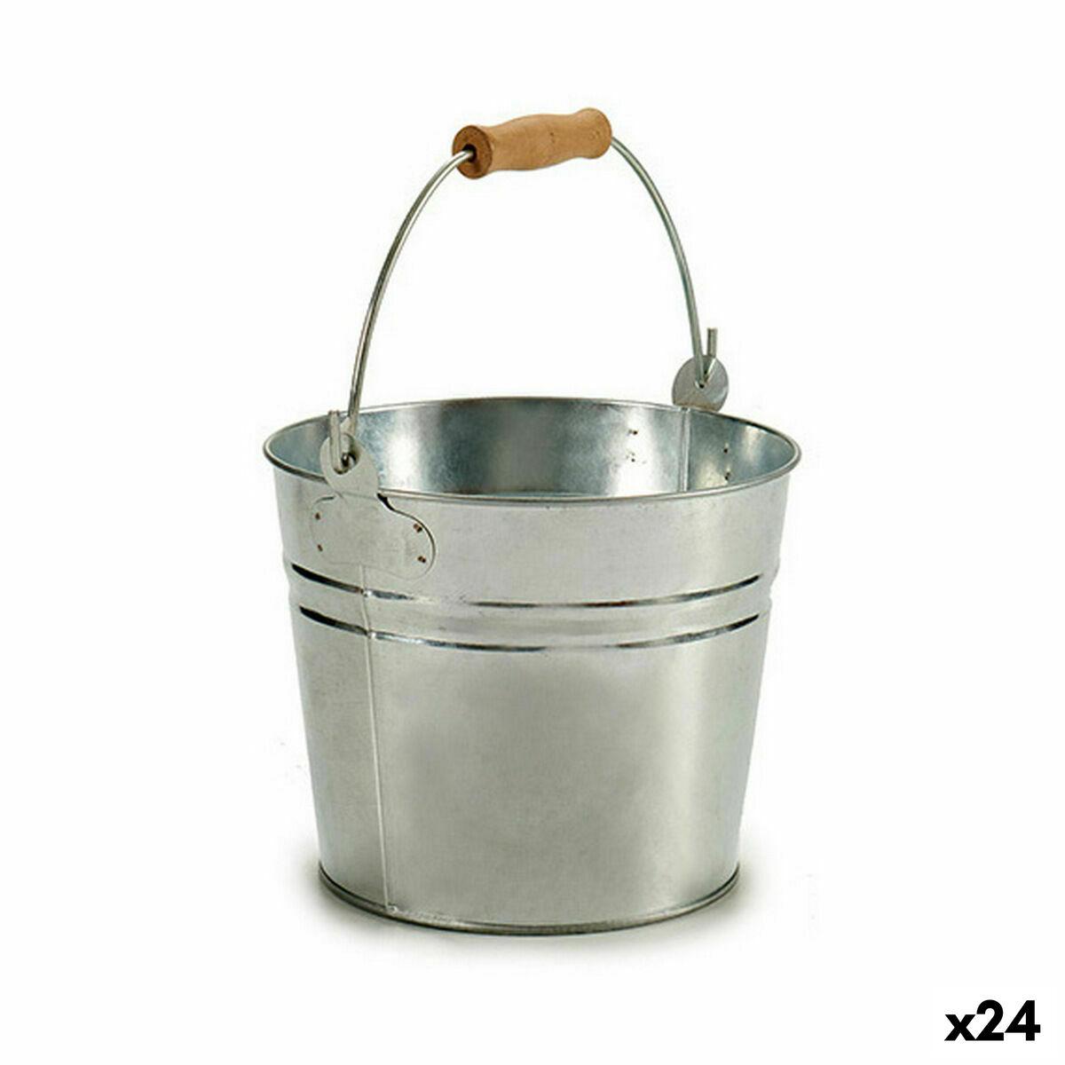 Urtepotte Spand Sølvfarvet Træ Zink 22,5 x 27 x 22 cm (24 enheder) Urtepotte Spand Sølvfarvet Træ Zink 22,5 x 27 x 22 cm (24 enheder)